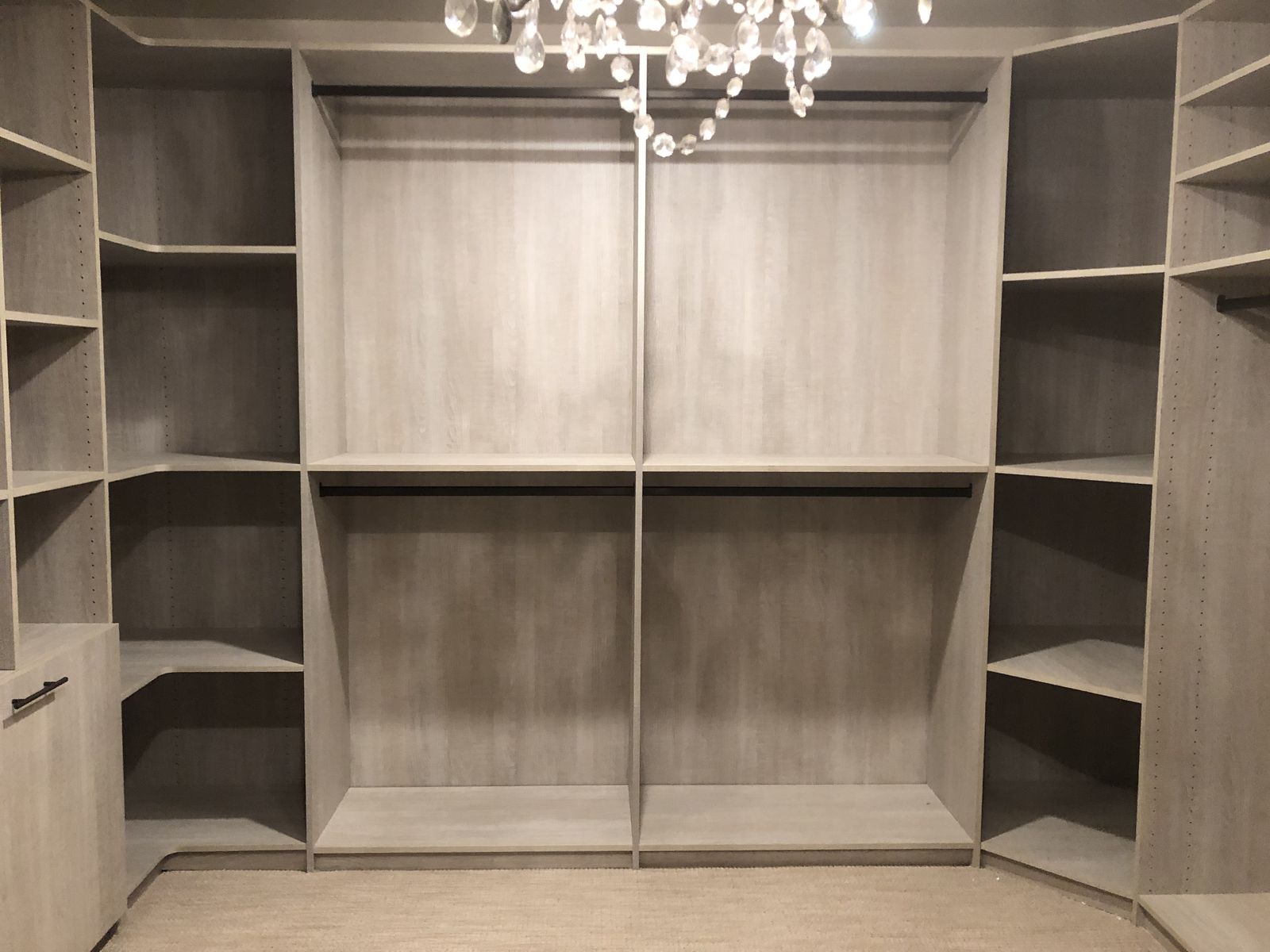Custom walk-in closet system